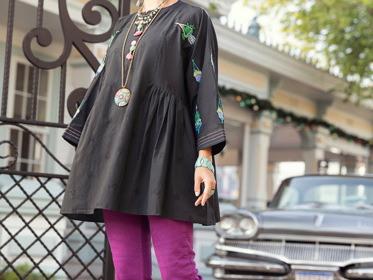 Black Dobby Tunic - ALP-LK-1360