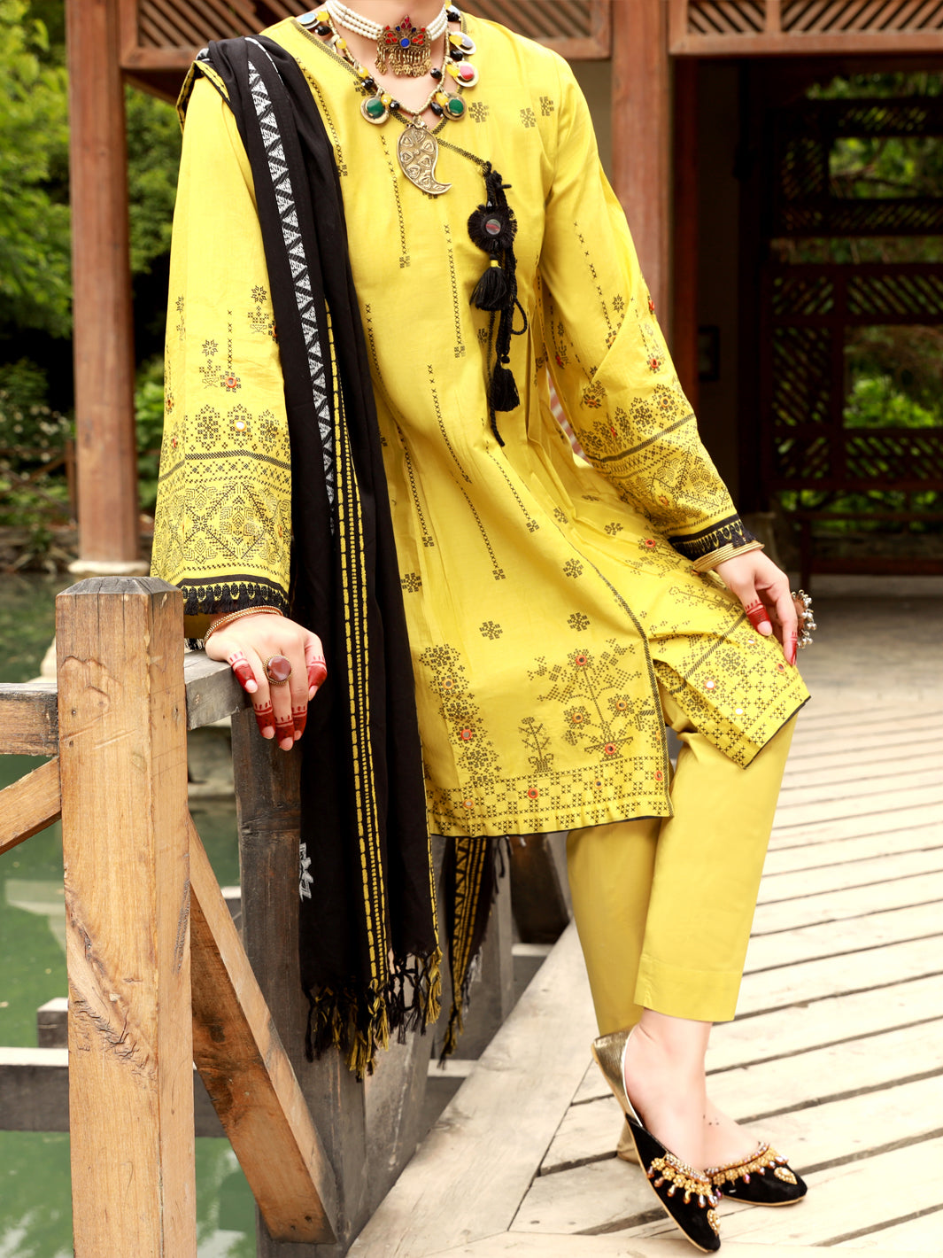 Lime Green Lawn 3Pc Unstitched - ALP-3PS-1385