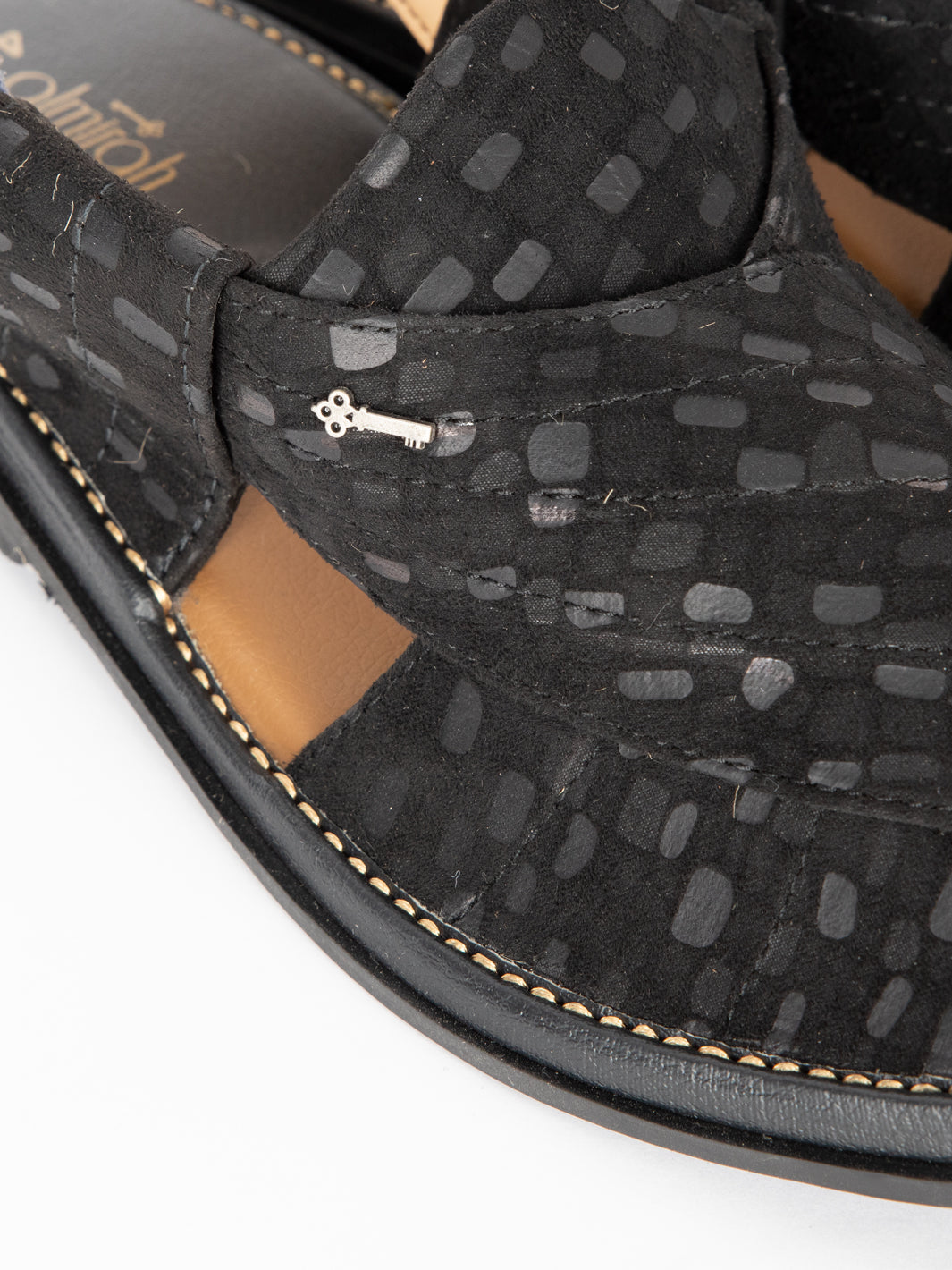 Black Peshawari Chappal - AL-MFW-FB-139