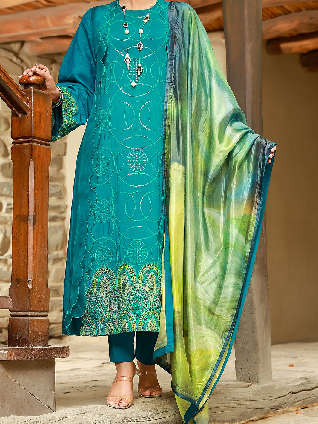 Sea Green 3 Piece Unstitched - ALP-3PS-1405