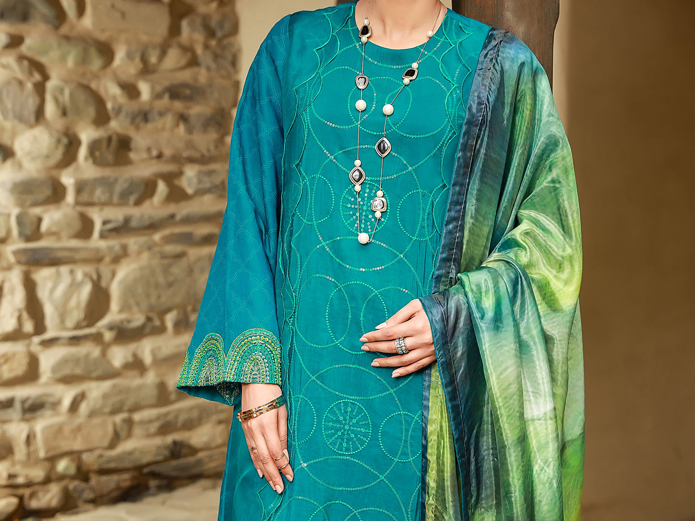 Sea Green 3 Piece Unstitched - ALP-3PS-1405