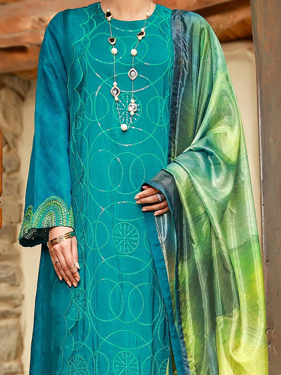 Sea Green 3Pc Stitched - ALP-3PS-1405