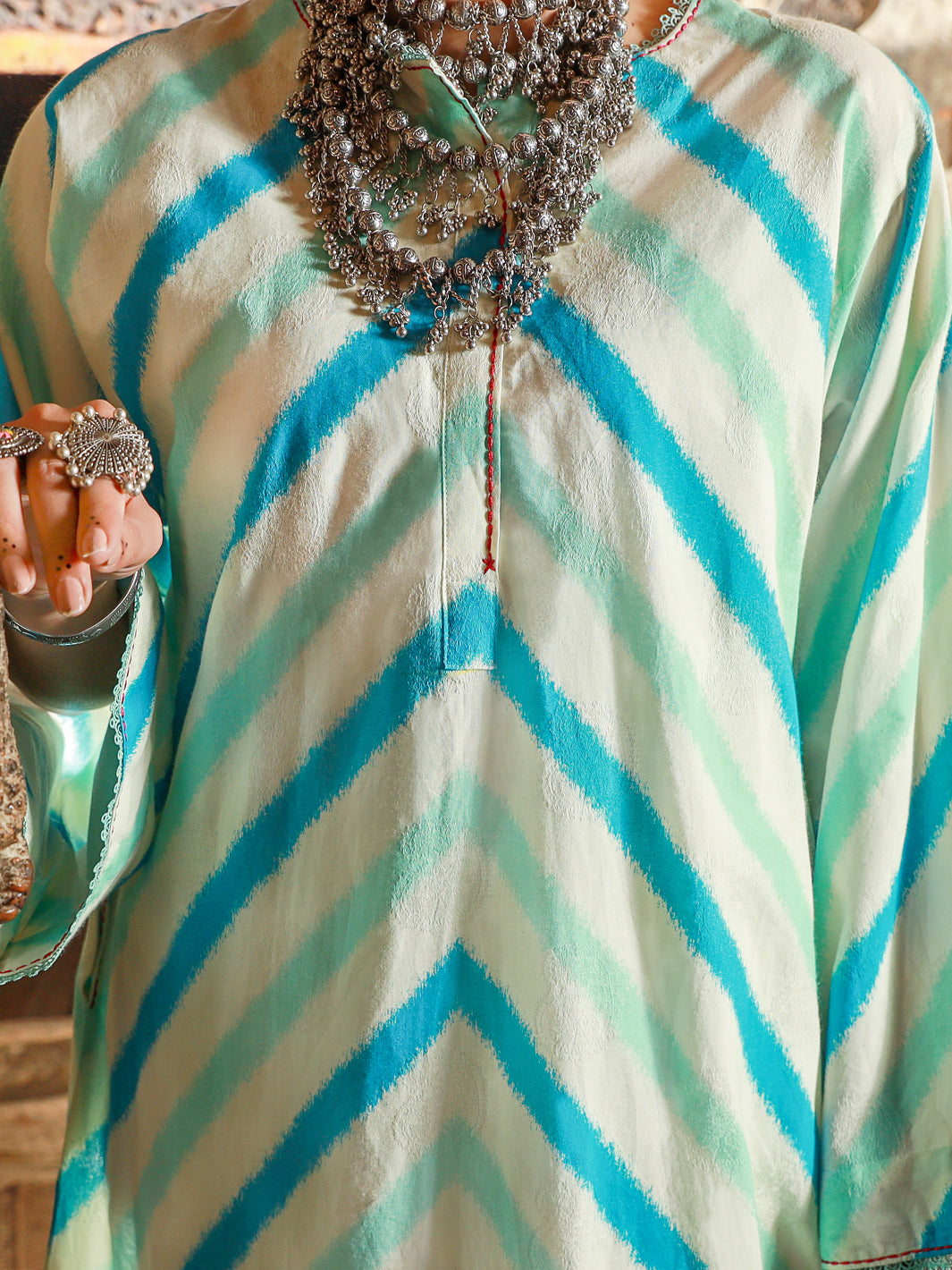Ice Blue Jacquard 3Pc Stitched - ALP-3PS-1416
