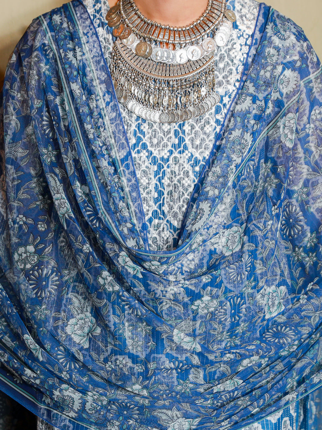 Blue Jacquard 3Pc Stitched - ALP-3PS-1417