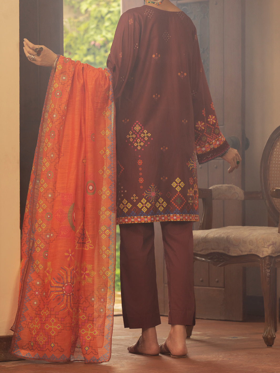 Maroon Cambric 3 Piece Unstitched - ALP-3PS-1424