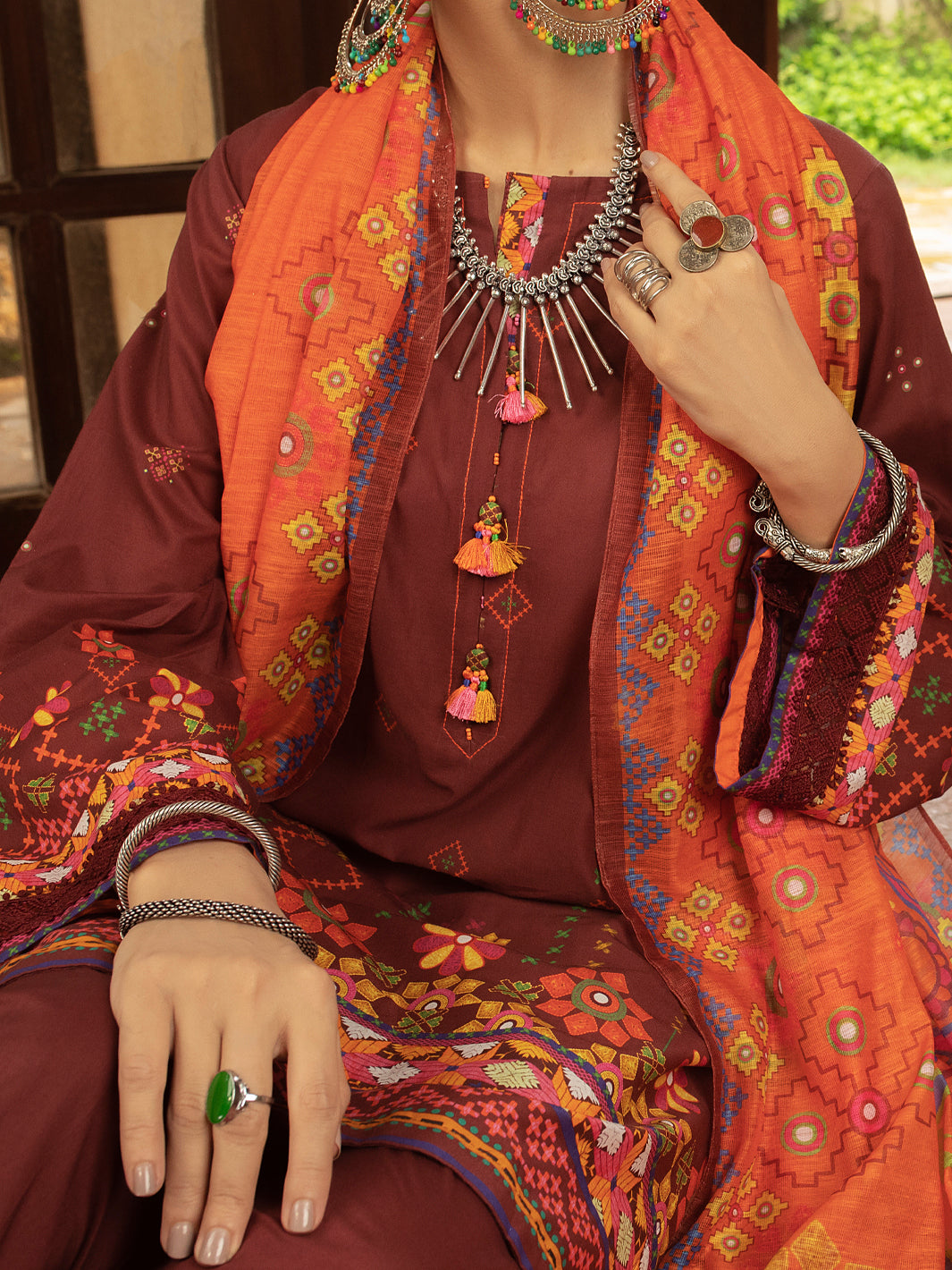Maroon Cambric 3 Piece Unstitched - ALP-3PS-1424