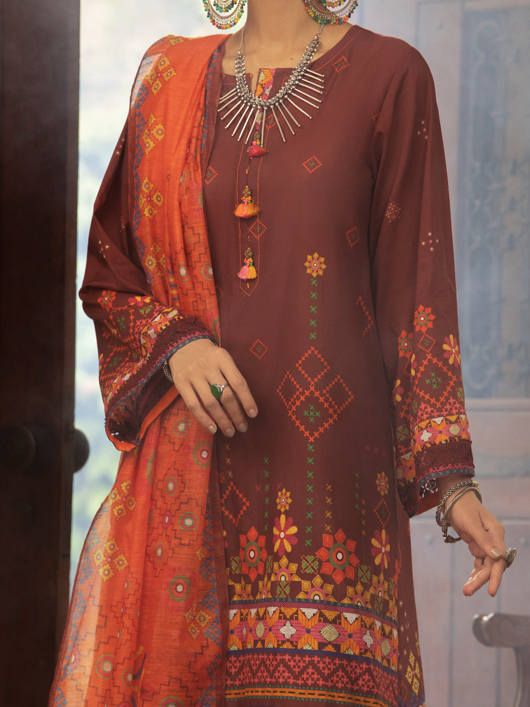 Maroon Cambric 3 Piece Unstitched - ALP-3PS-1424