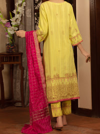 Lime Green Jacquard 3Pc Stitched - ALP-3PS-1434