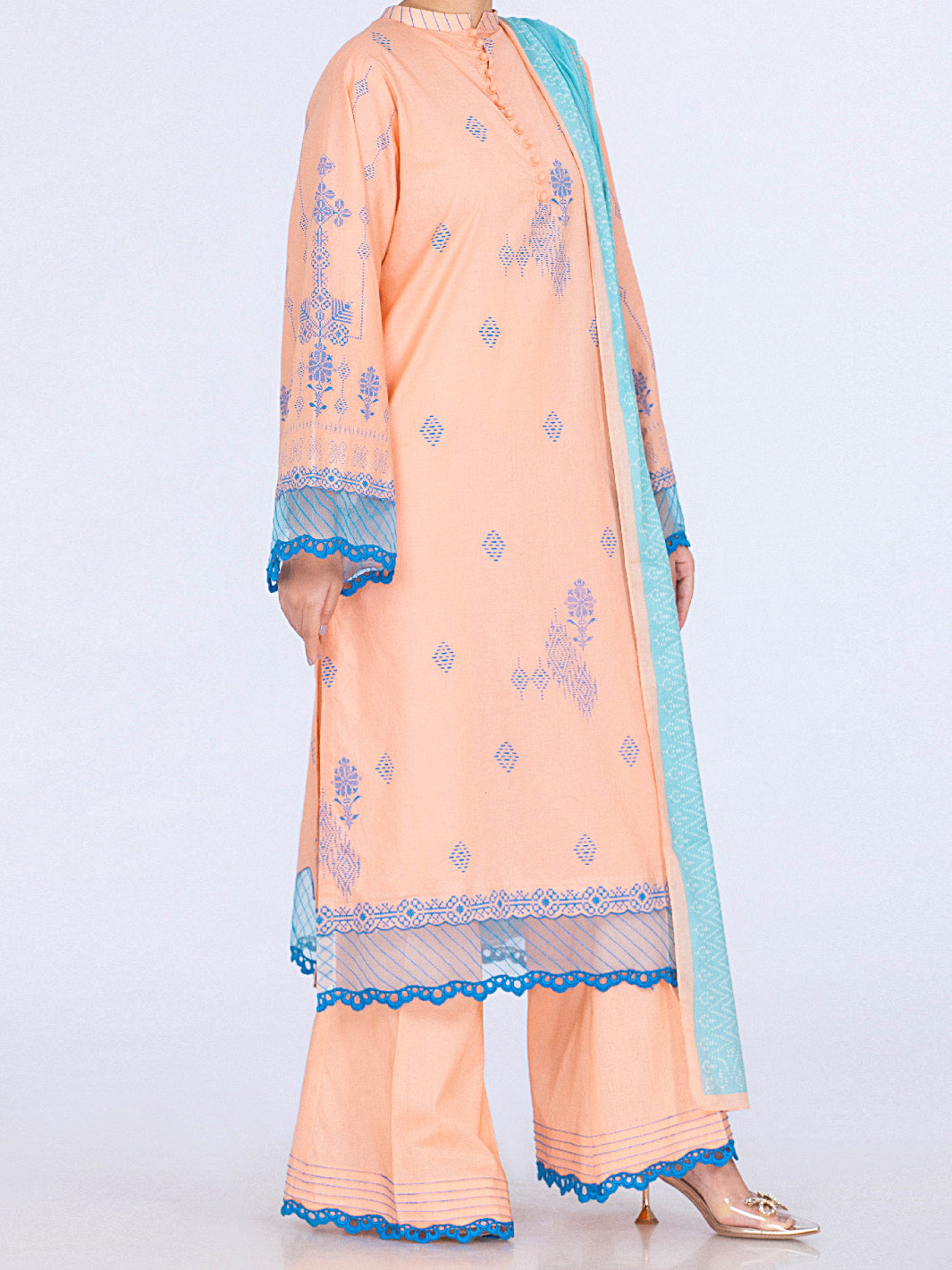 Peach Lawn 2Pc Unstitched - ALP-2PS-1446B
