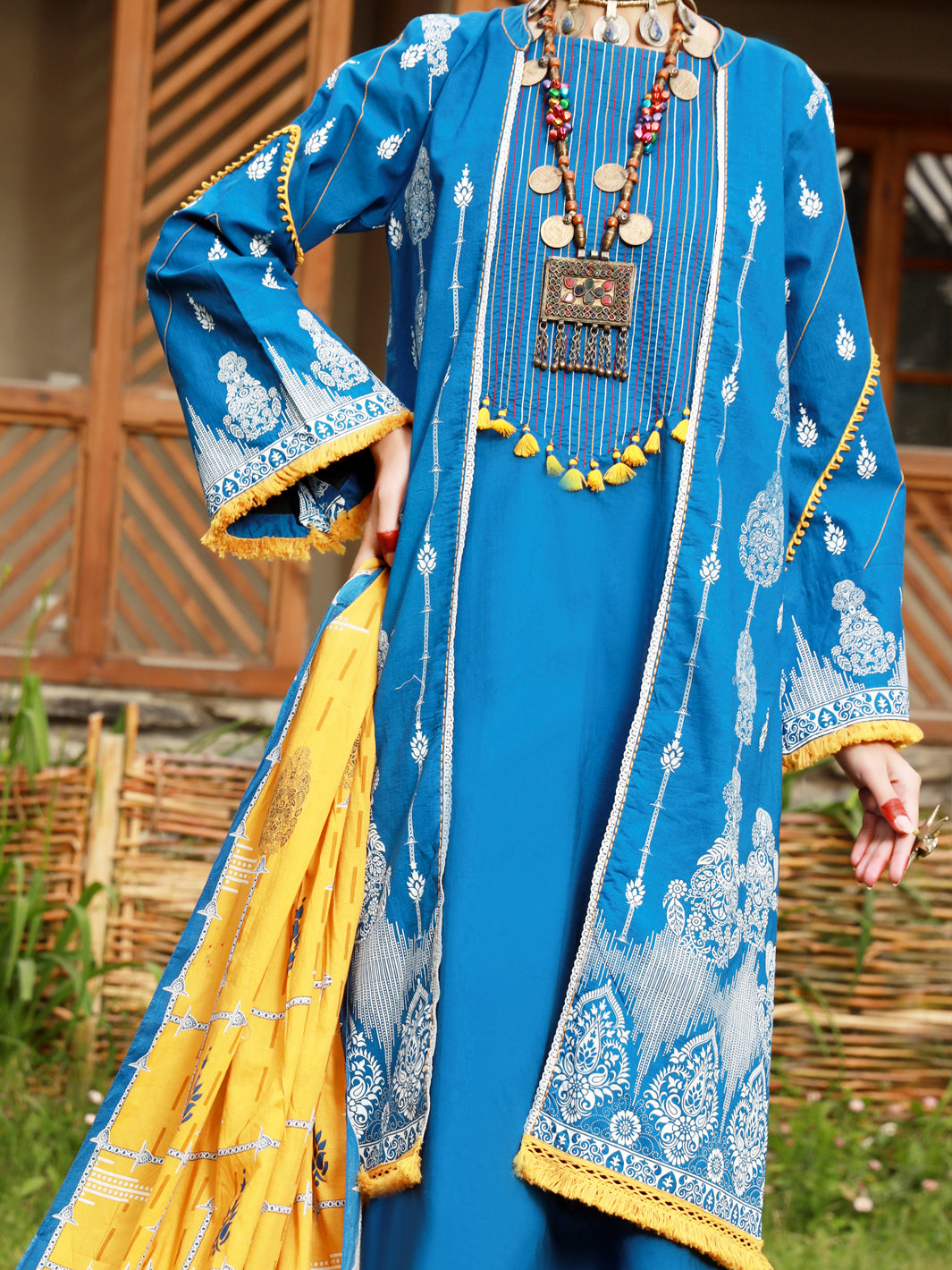 Blue Lawn 3Pc Unstitched - ALP-3PS-1476
