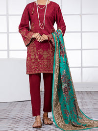 Red Lawn 3Pc Unstitched - ALP-3PS-1482