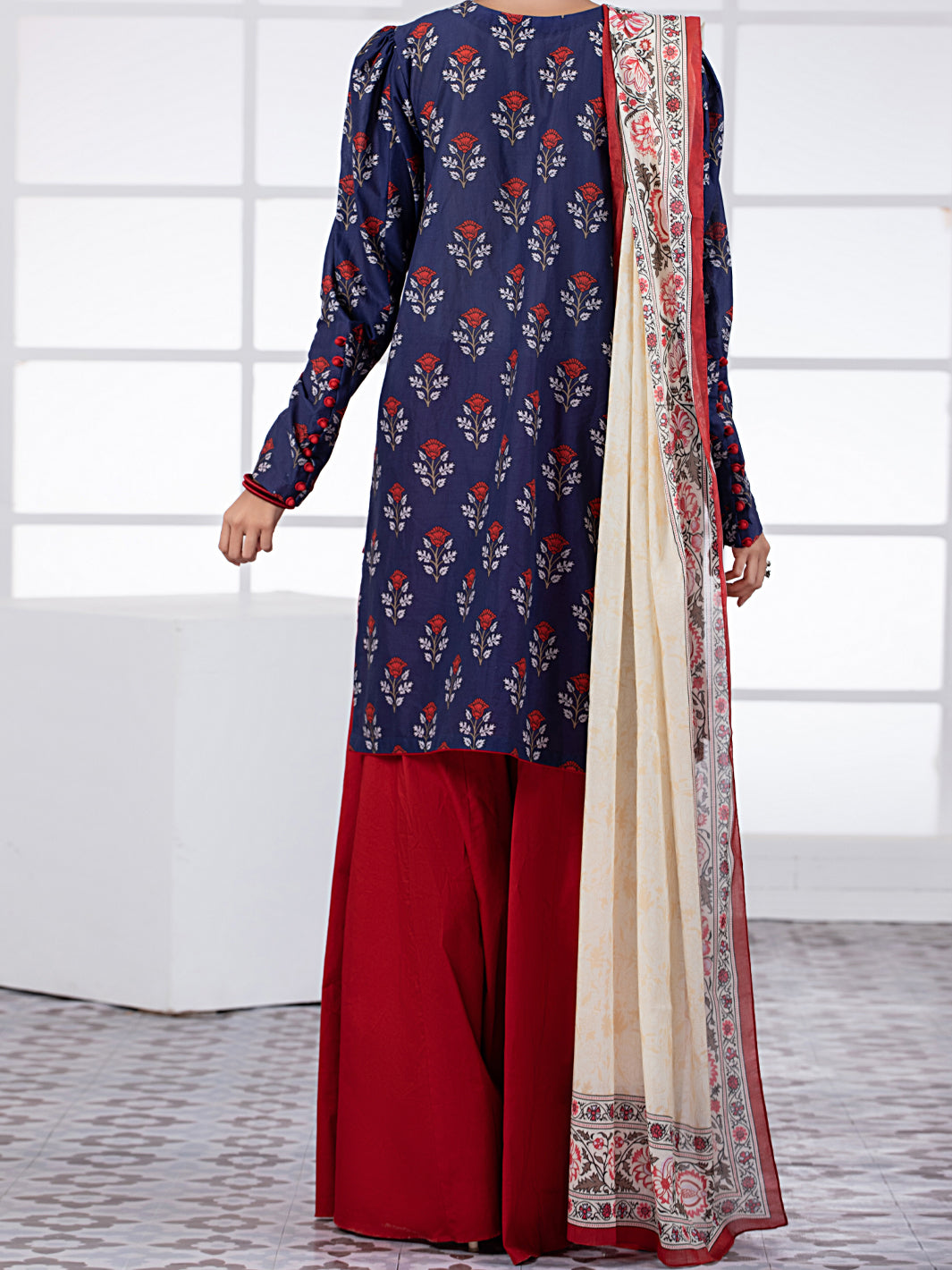 Blue Lawn 3Pc Unstitched - ALP-3PS-1484