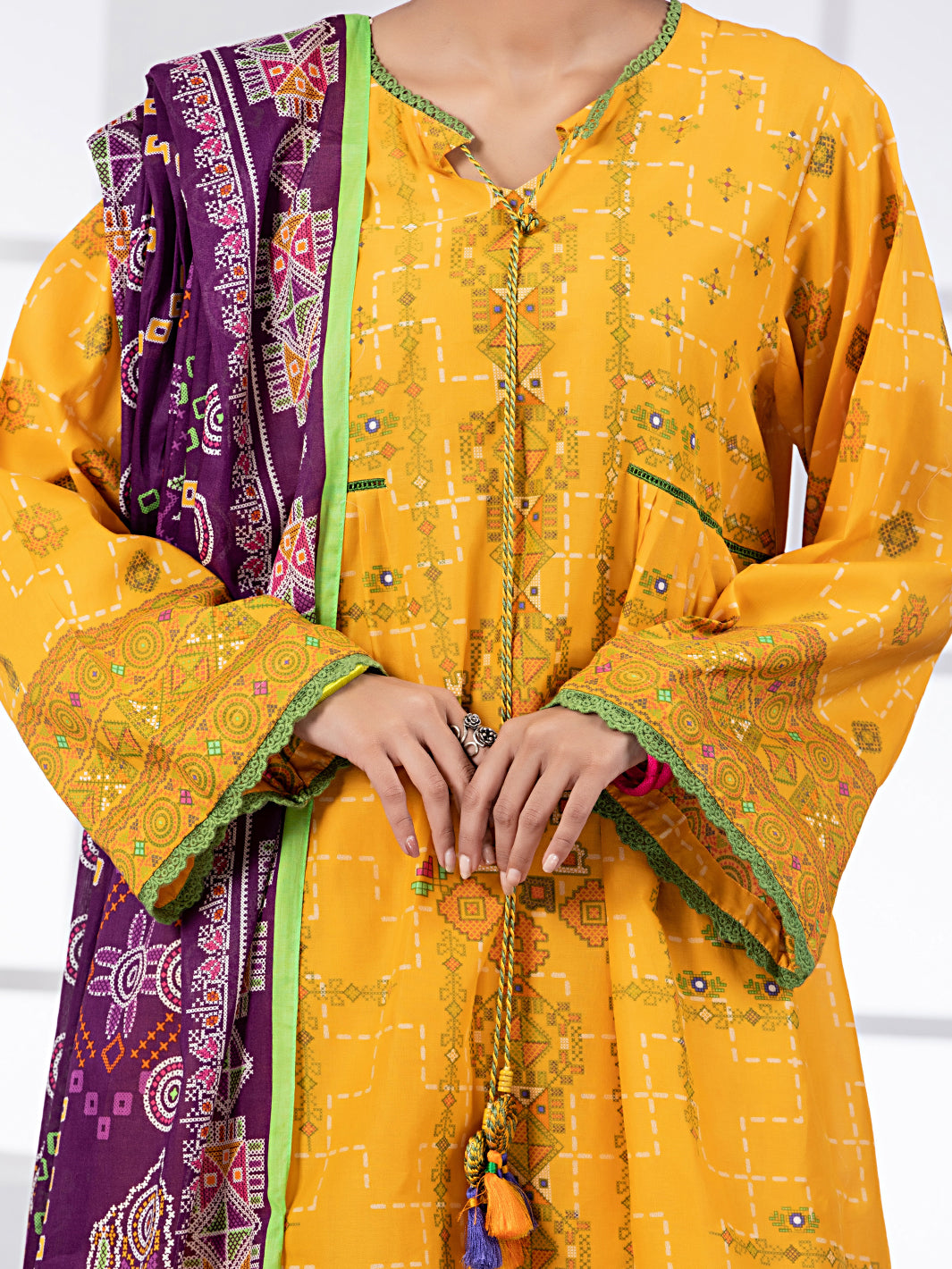 Yellow Lawn 3Pc Unstitched - ALP-3PS-1492
