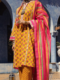 Mustard Jacquard 3Pc Unstitched - ALP-3PS-1503