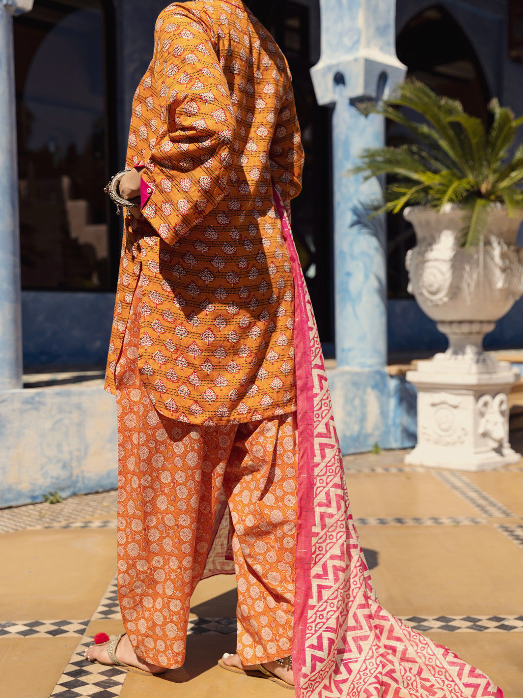 Orange Dobby 3 Piece Unstitched - ALP-3PS-1504