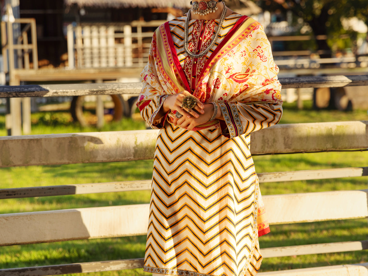 Cream Lawn 3 Piece Stitched - ALP-3PS-1509