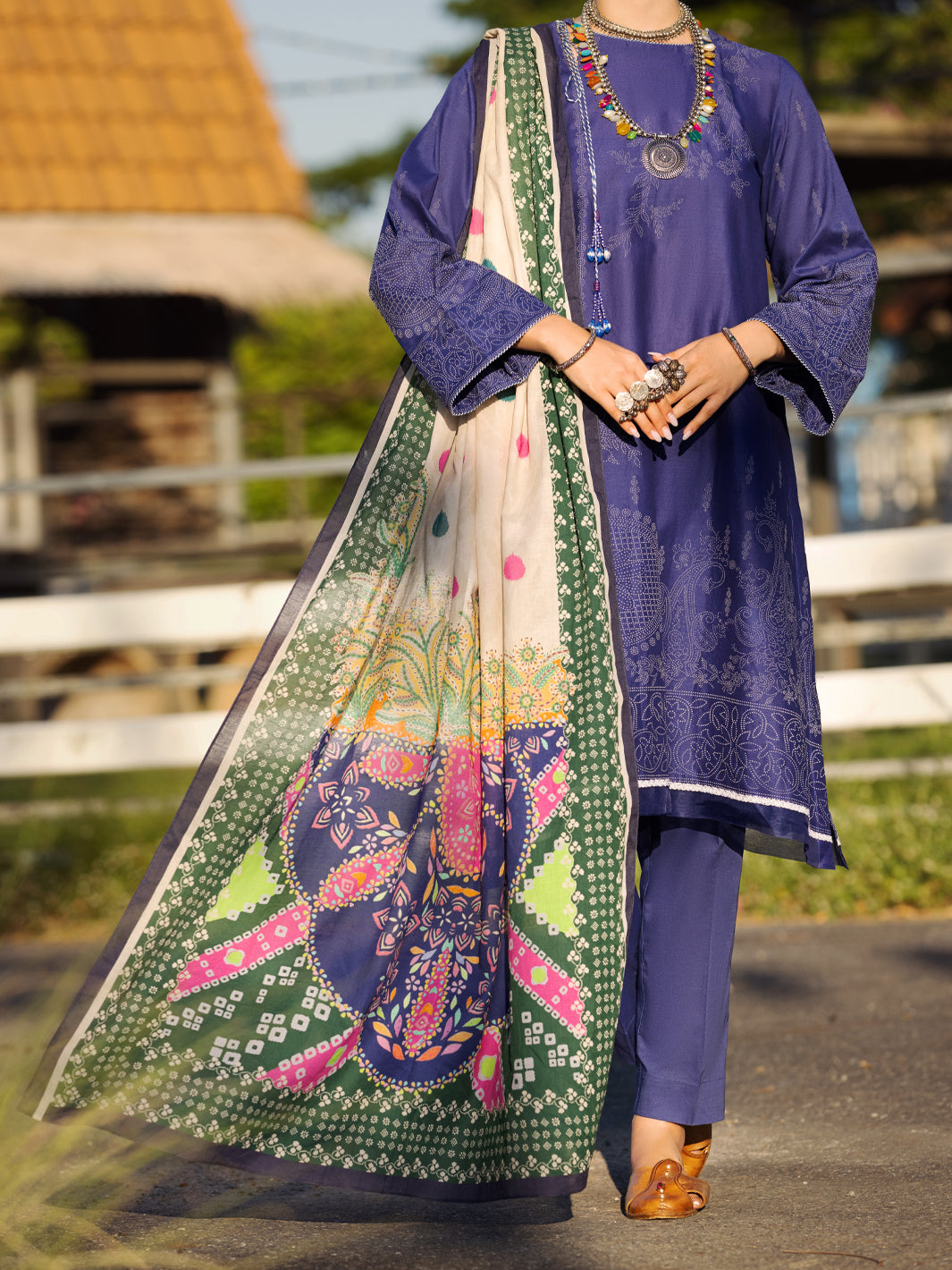 Navy Blue Lawn 3 Piece Stitched - ALP-3PS-1511
