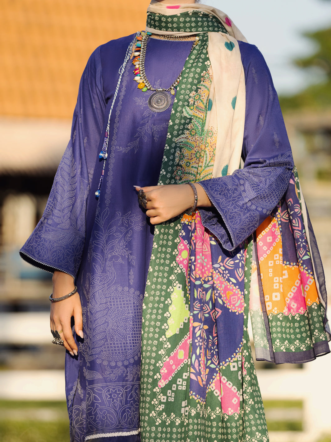 Navy Blue Lawn 3 Piece Unstitched - ALP-3PS-1511