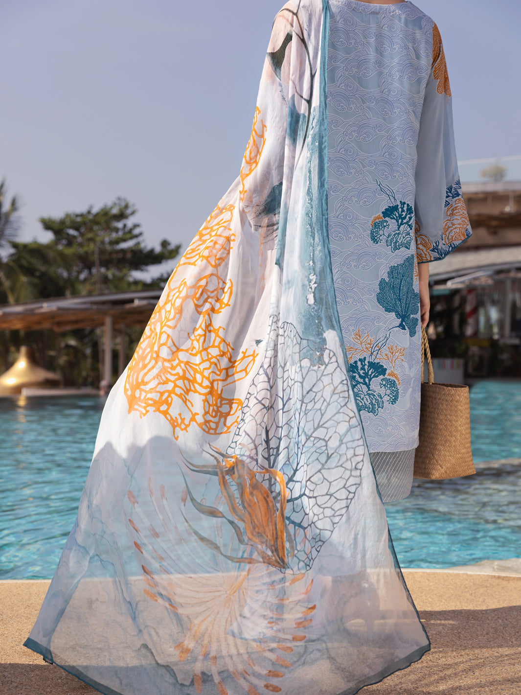 Ice Blue Burn Out 3 Piece Unstitched - ALP-3PS-1514
