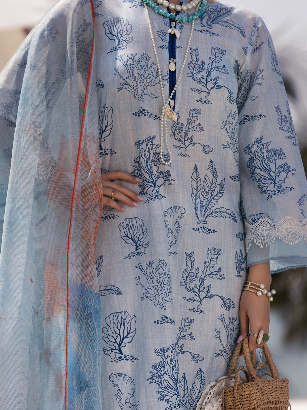 Royal Blue Lawn 3 Piece Stitched - ALP-3PS-1517