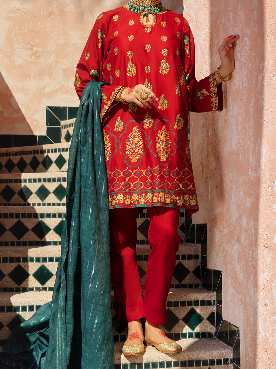 Red Maple Silk 3 Piece Stitched - ALP-3PS-1521