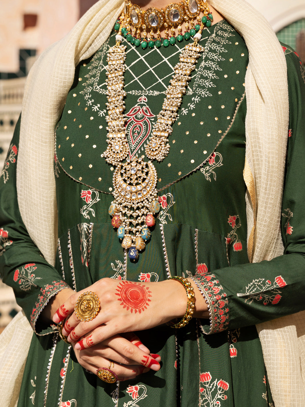 Dark Green Cambric 3 Piece Unstitched - ALP-3PS-1522