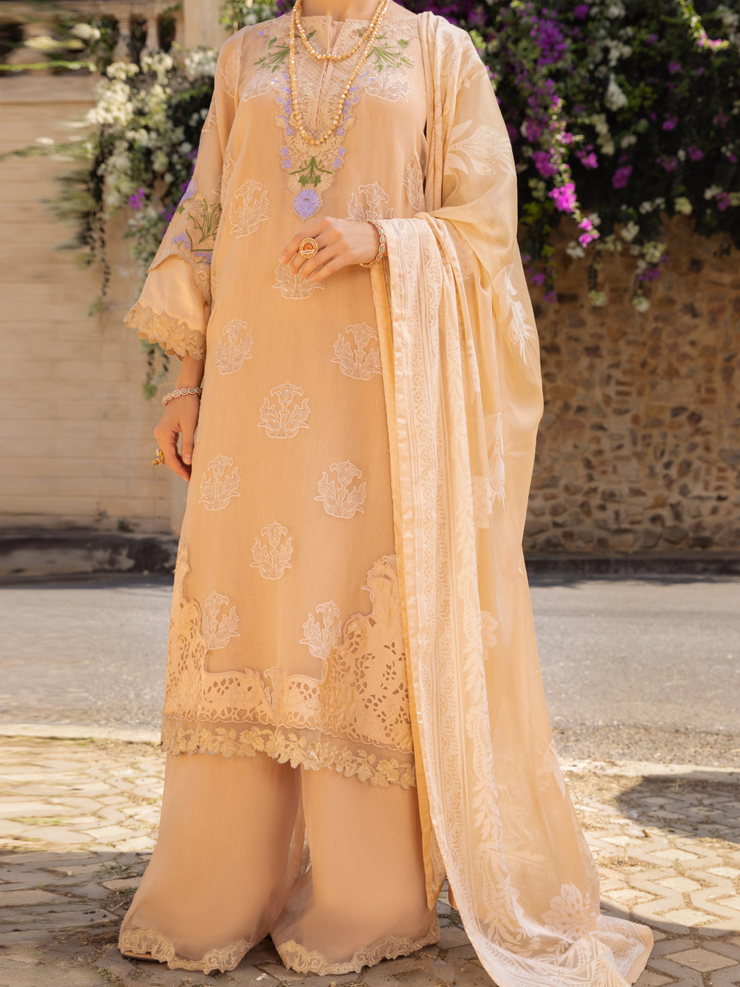 Skin Organza Burnout 3 Piece Unstitched - ALP-3PS-1538