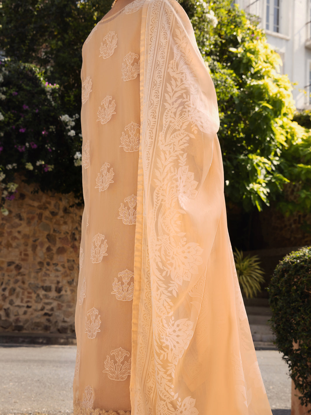 Skin Organza Burnout 3 Piece Unstitched - ALP-3PS-1538