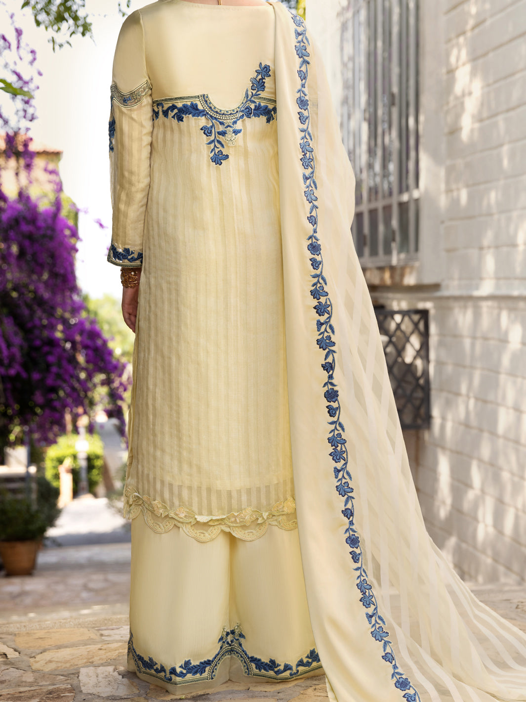 Pista Green Striped Khaddi 3Pc Stitched - ALP-3PS-1539