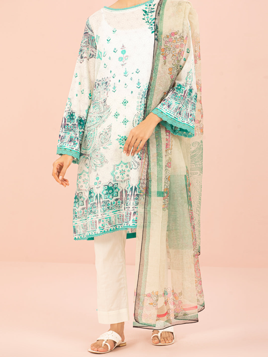 Sage Green Lawn 3Pc Unstitched - ALP-3PS-1544