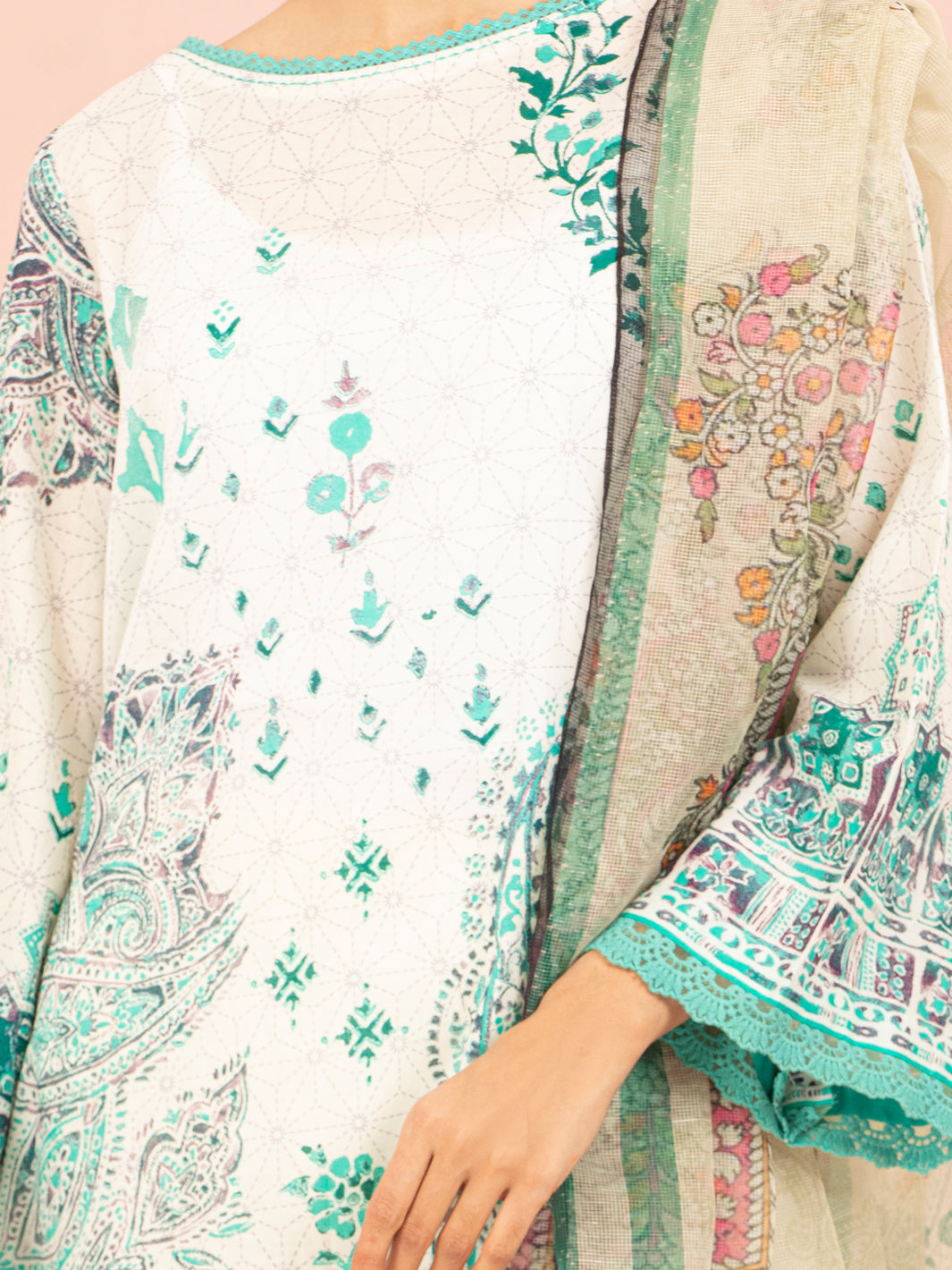 Sage Green Lawn 3Pc Unstitched - ALP-3PS-1544