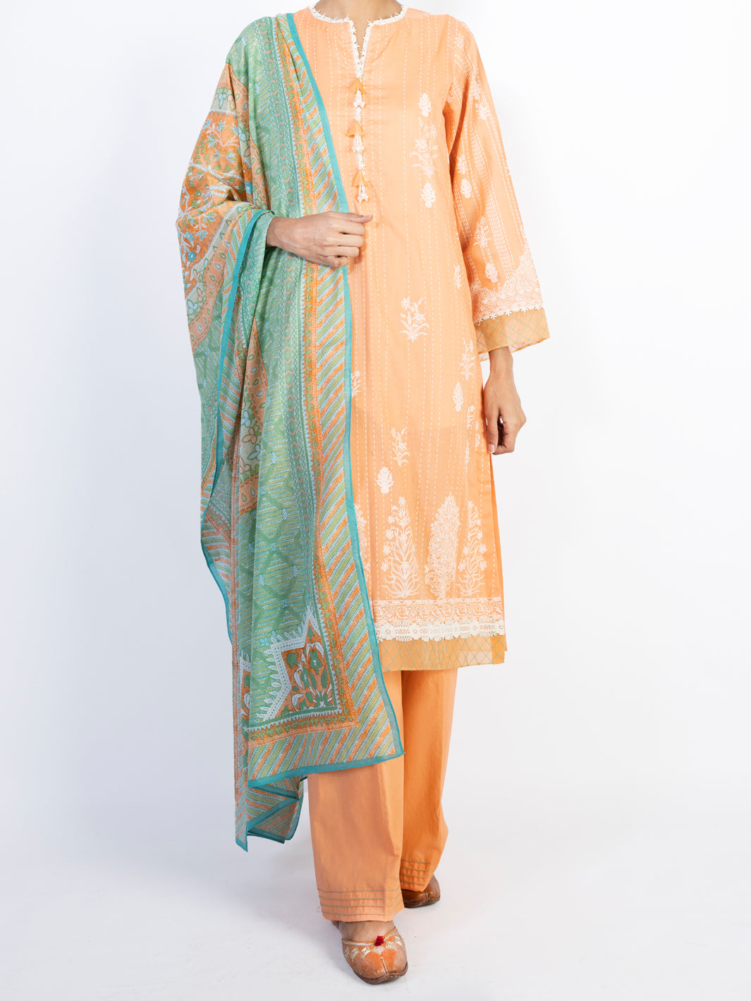 Peach Lawn 3 Piece Unstitched - ALP-3PS-1546