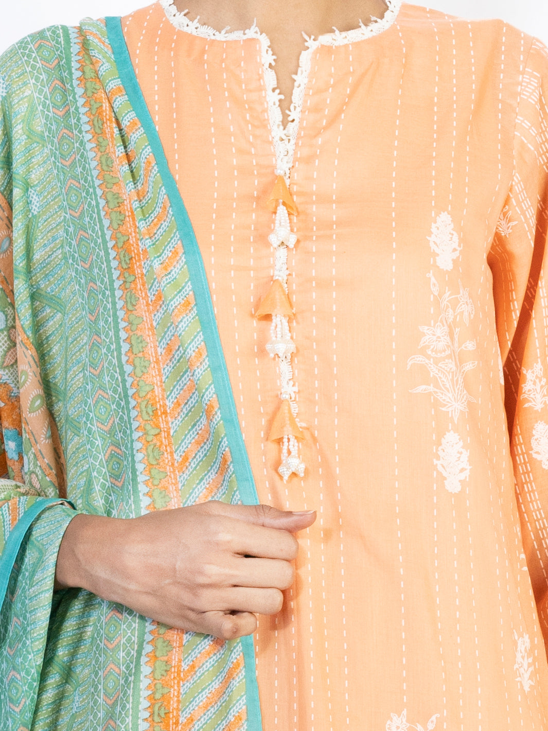 Peach Lawn 3 Piece Unstitched - ALP-3PS-1546