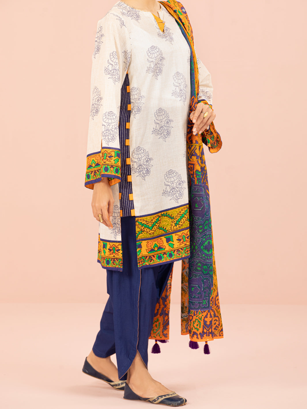 White Lawn 3 Piece Unstitched - ALP-3PS-1548