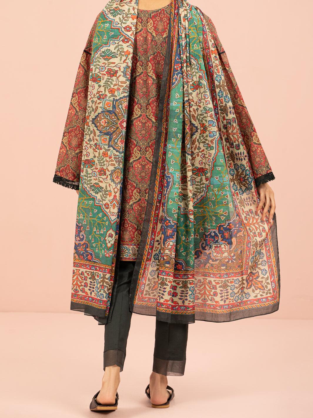 Maroon Lawn 2 Piece Unstitched - ALP-2PS-1556
