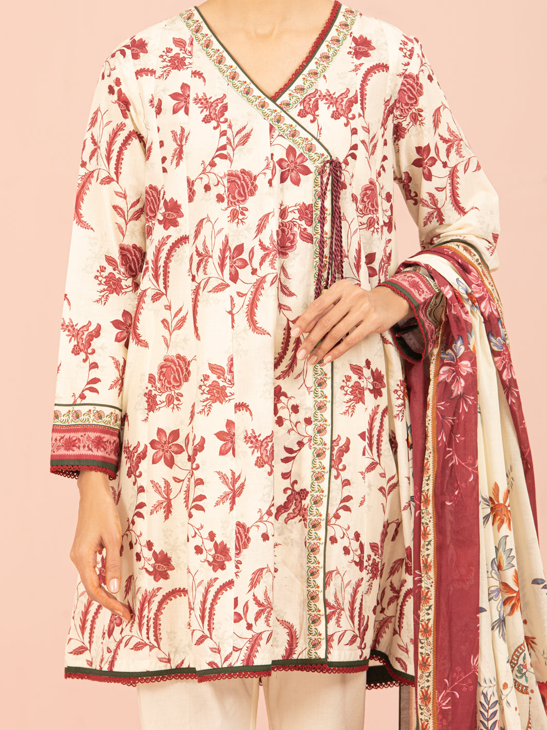 Cream Lawn 2 Piece Unstitched - ALP-2PS-1558