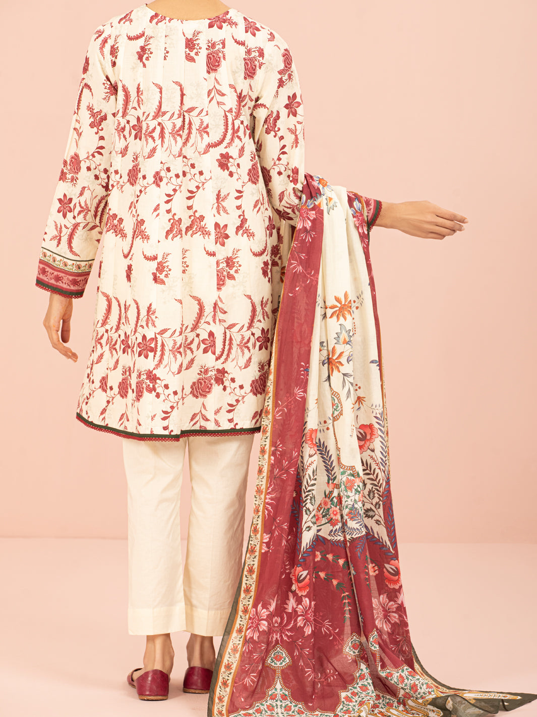 Cream Lawn 2 Piece Unstitched - ALP-2PS-1558
