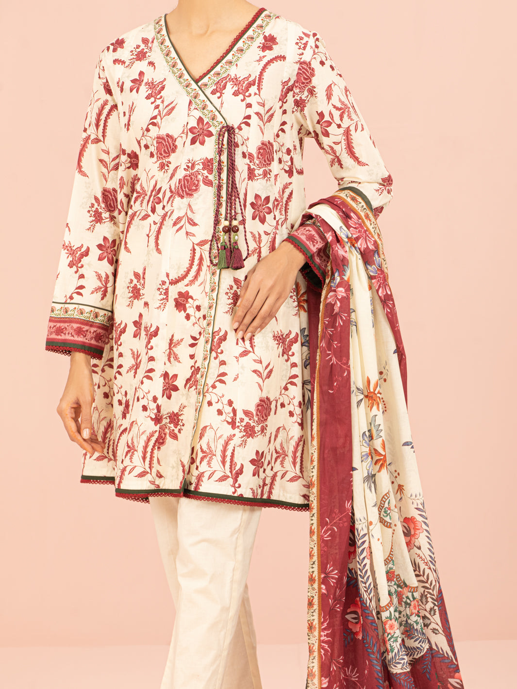 Cream Lawn 2 Piece Unstitched - ALP-2PS-1558