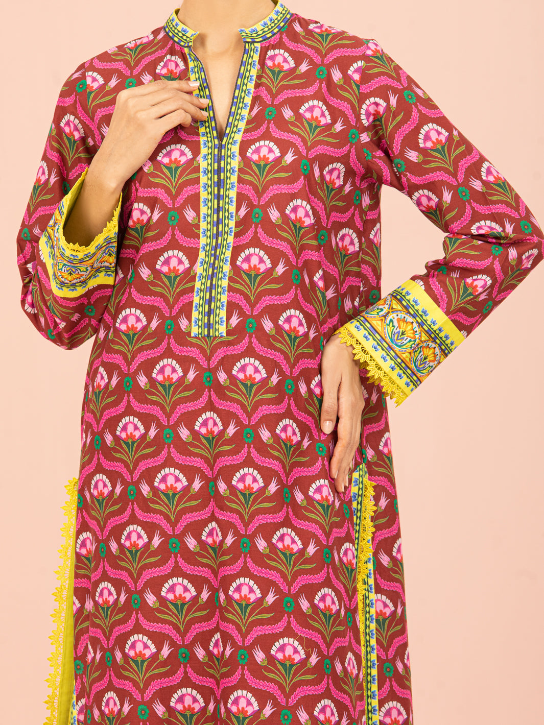 Maroon Lawn 2 Piece Unstitched - ALP-2PS-1565