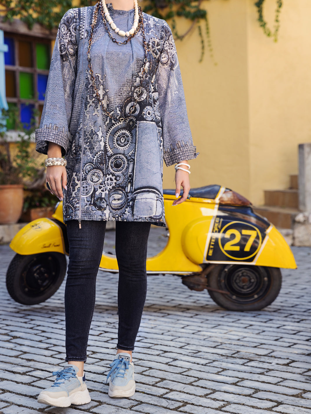 Grey Lawn Tunic - ALP-LK-1570