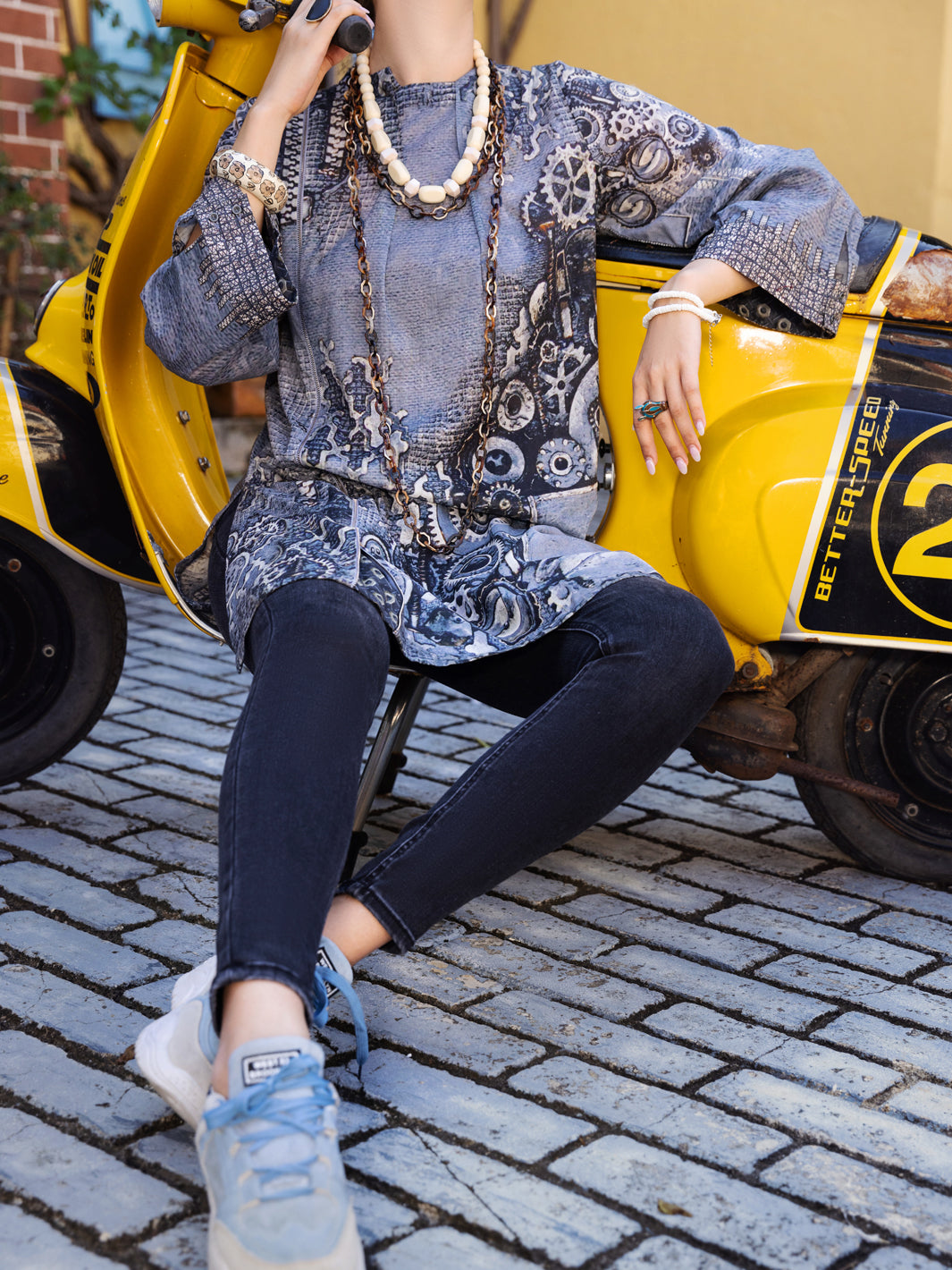 Grey Lawn Tunic - ALP-LK-1570