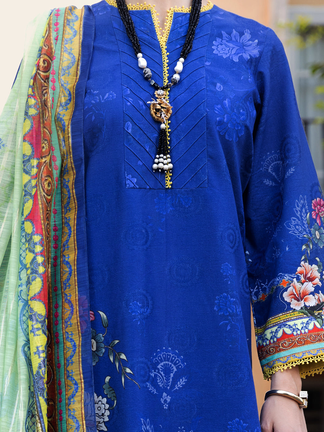 Blue Lawn 3Pc Stitched - ALP-3PS-1573