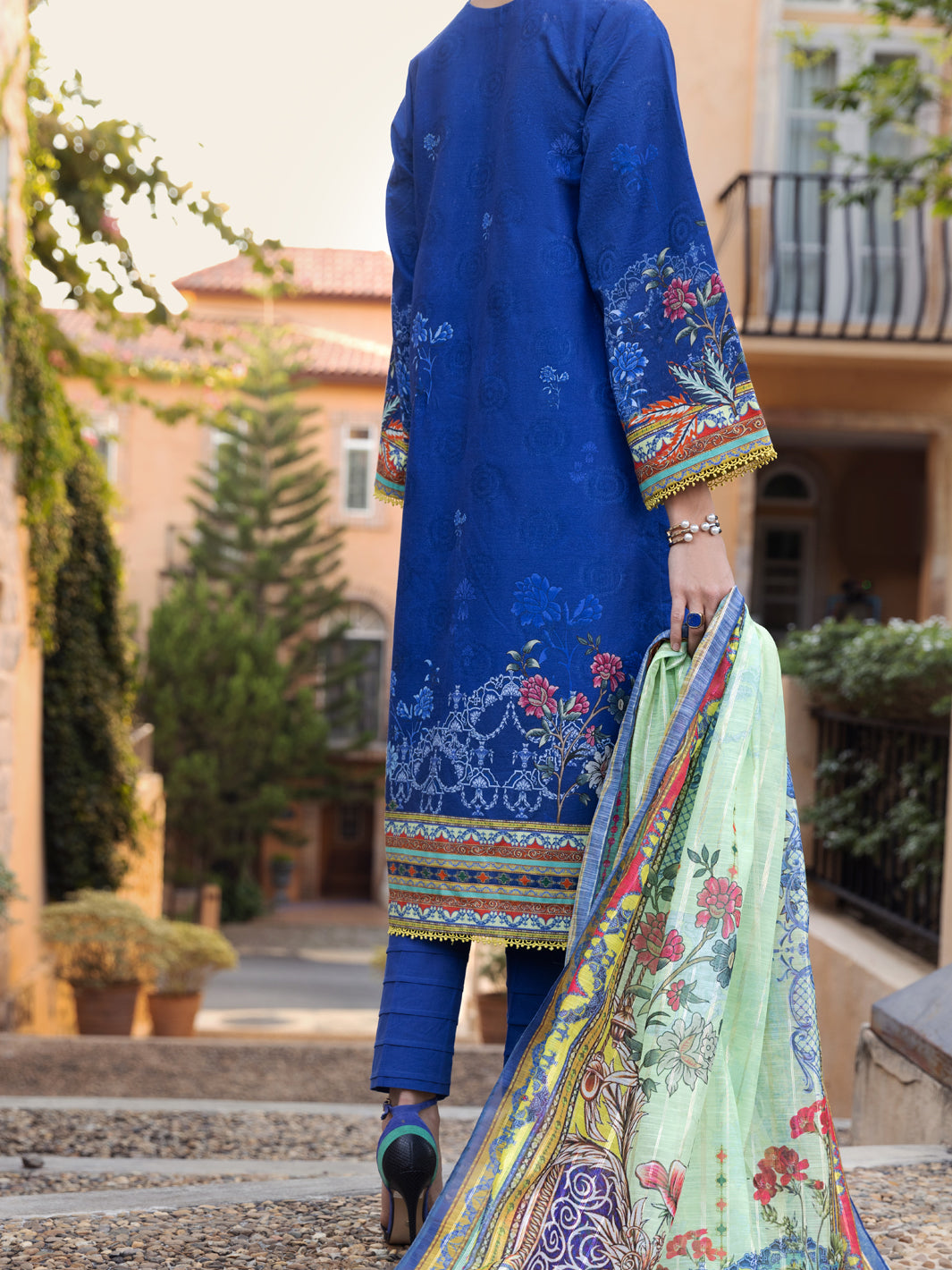 Blue Lawn 3Pc Stitched - ALP-3PS-1573