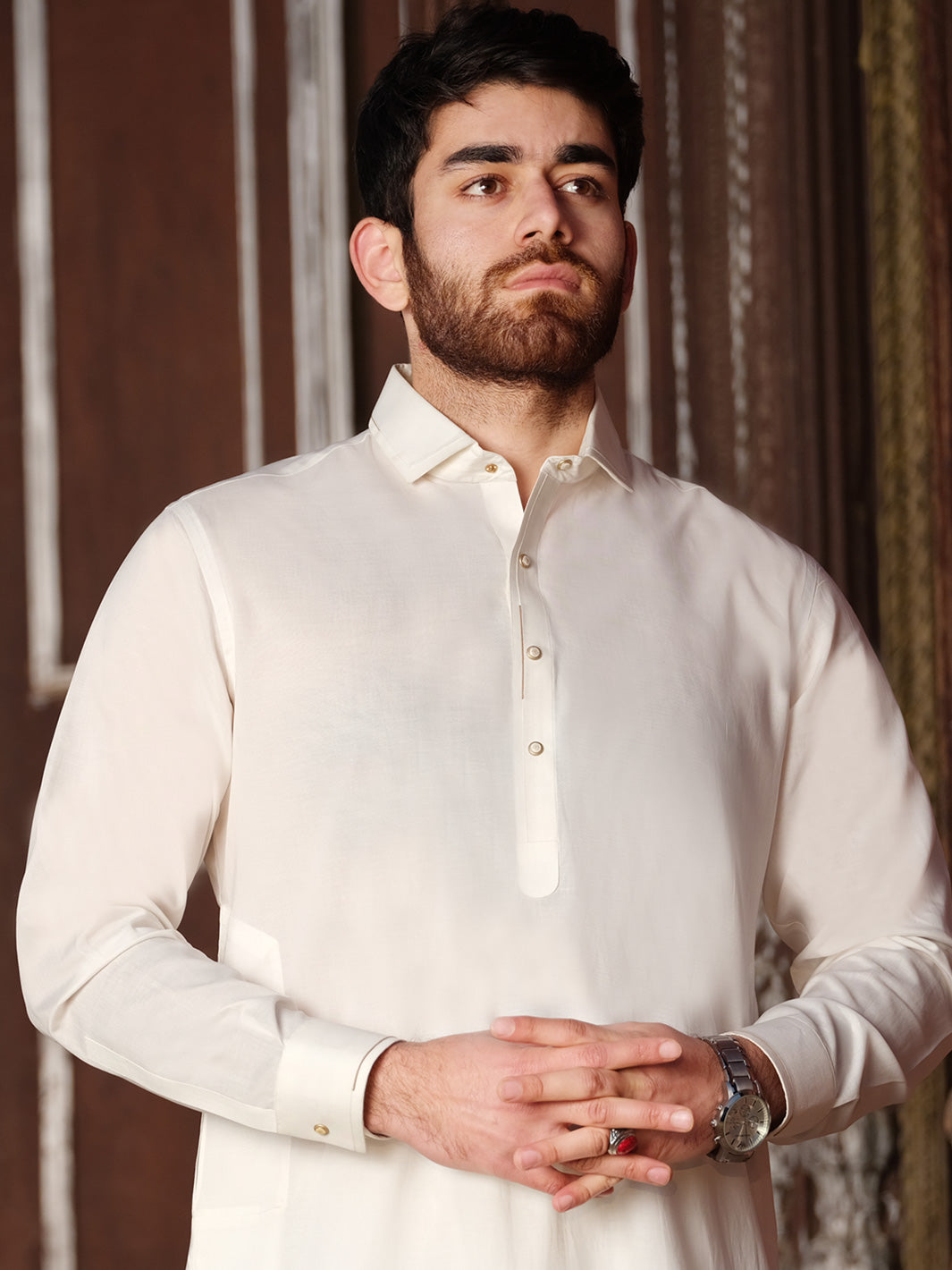 White Blended Kameez Shalwar - ALWA-KS-191