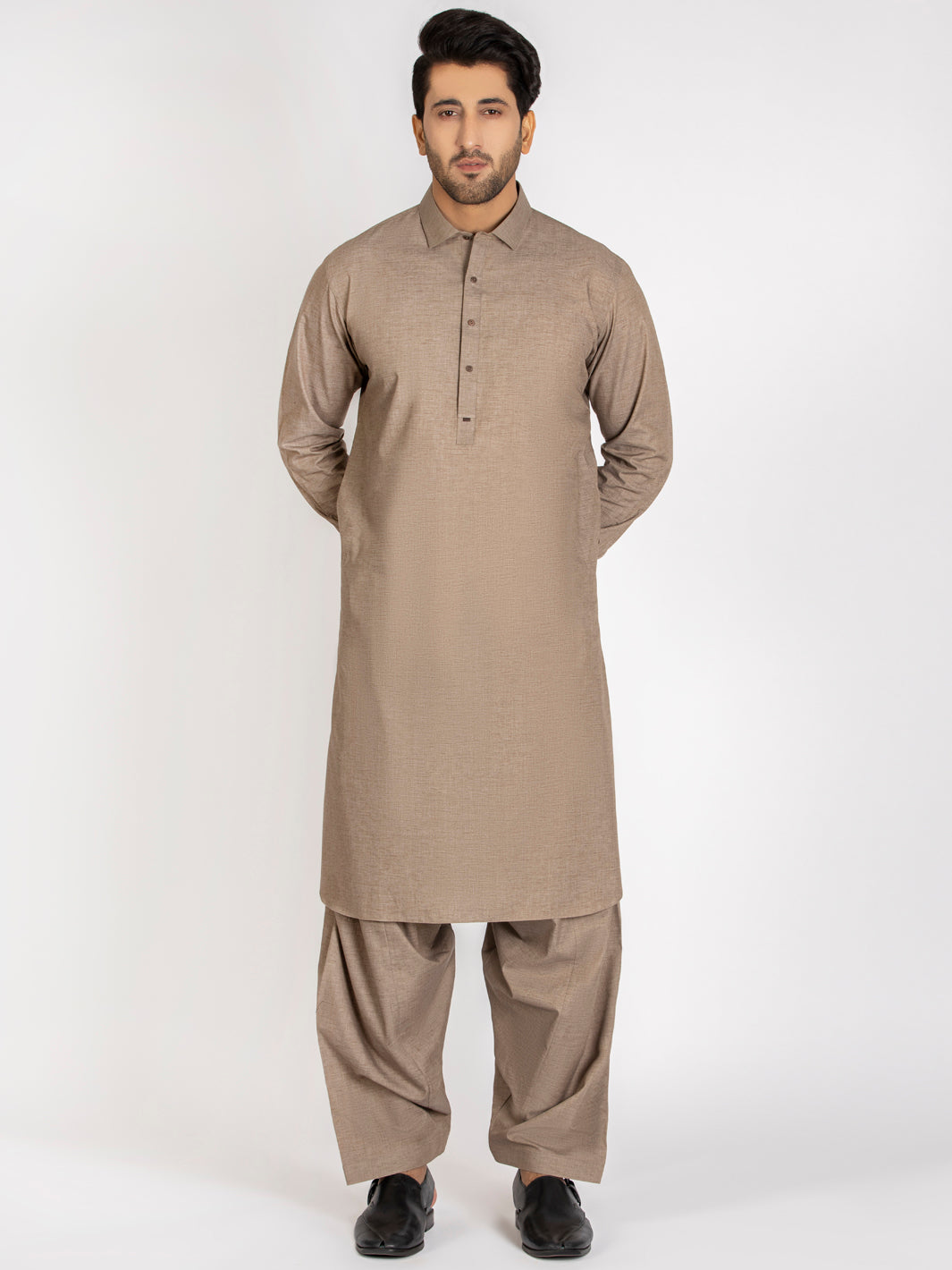 Light Brown Kameez Shalwar - ALWA-KS-262