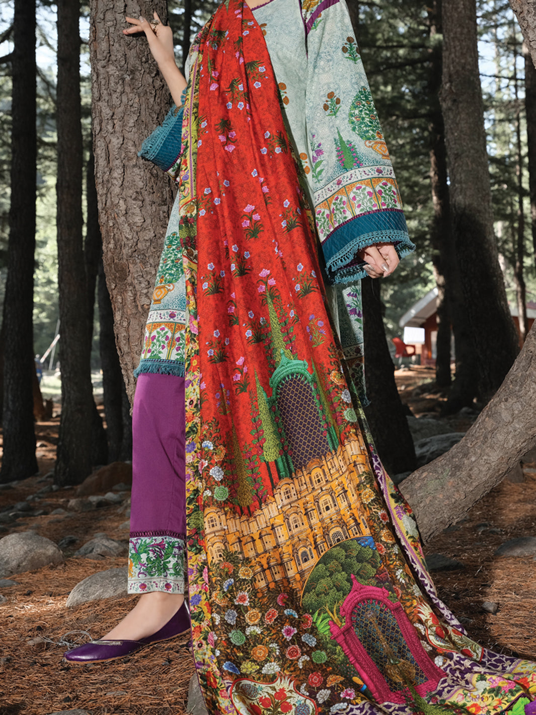Natural Cambric 3 Piece Unstitched - AWP-206