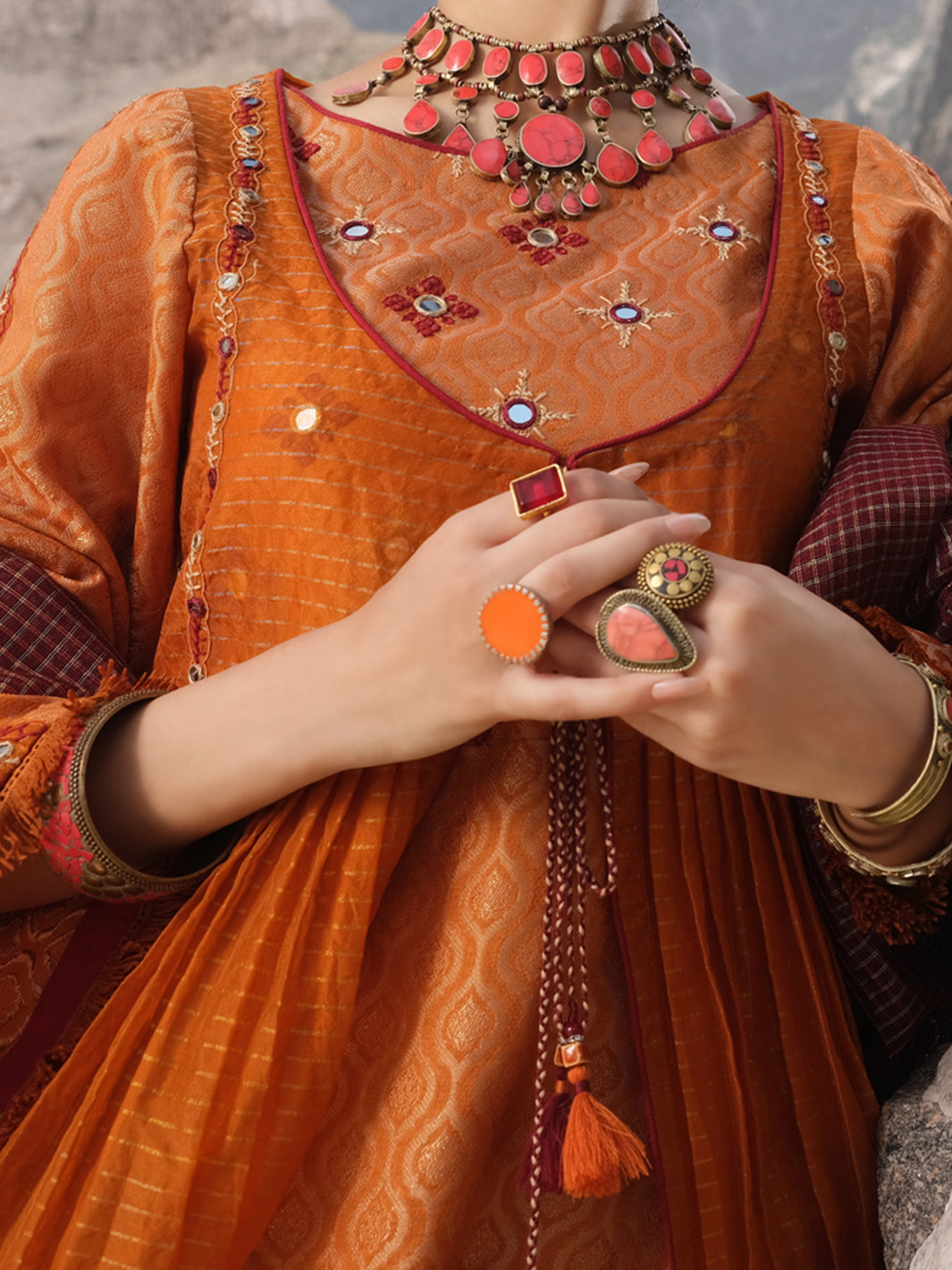 Mustard Khaddi 3 Piece Stitched - AWP-214