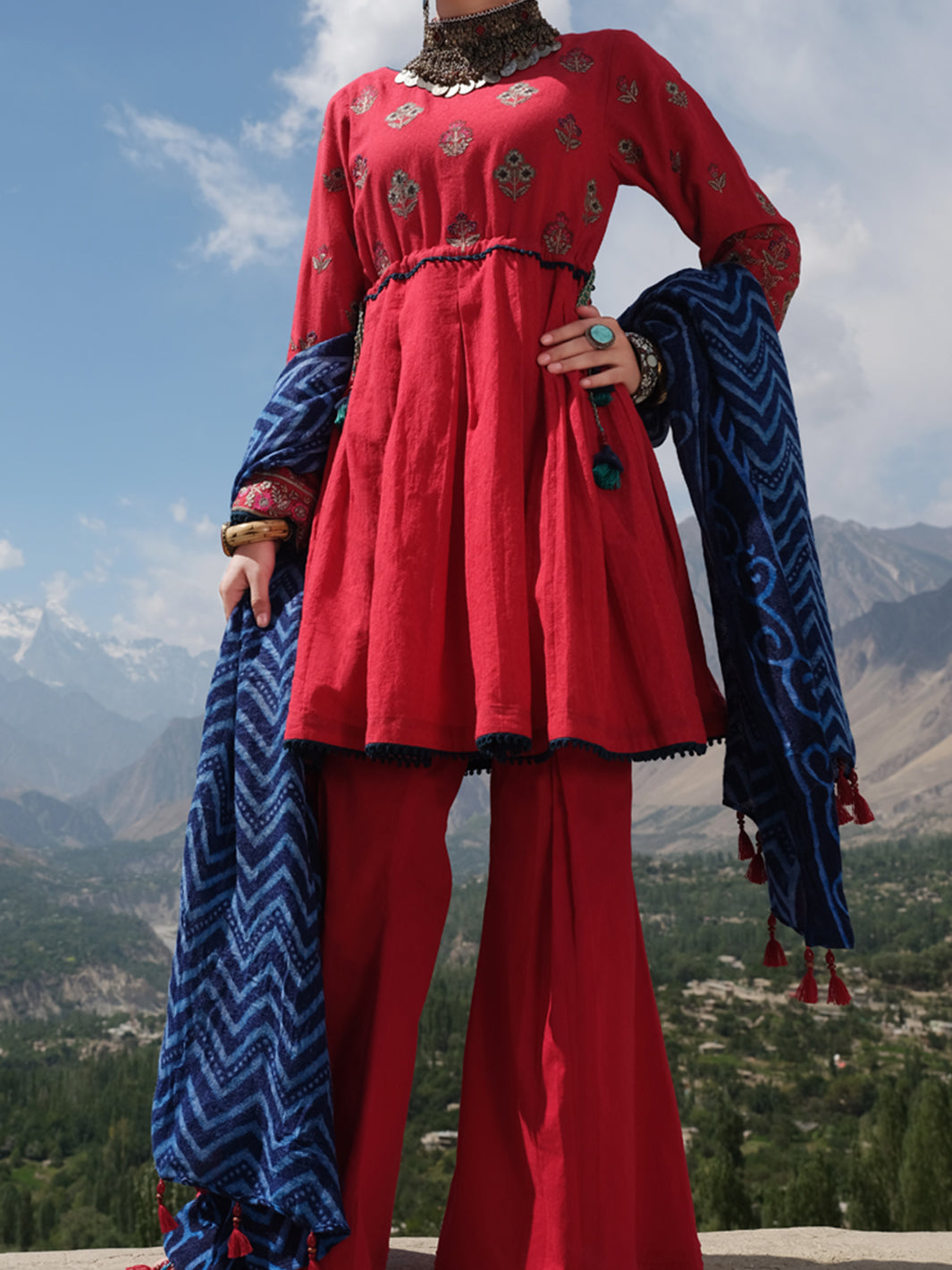 Pink Jacquard 3Pc Unstitched - AWP-218