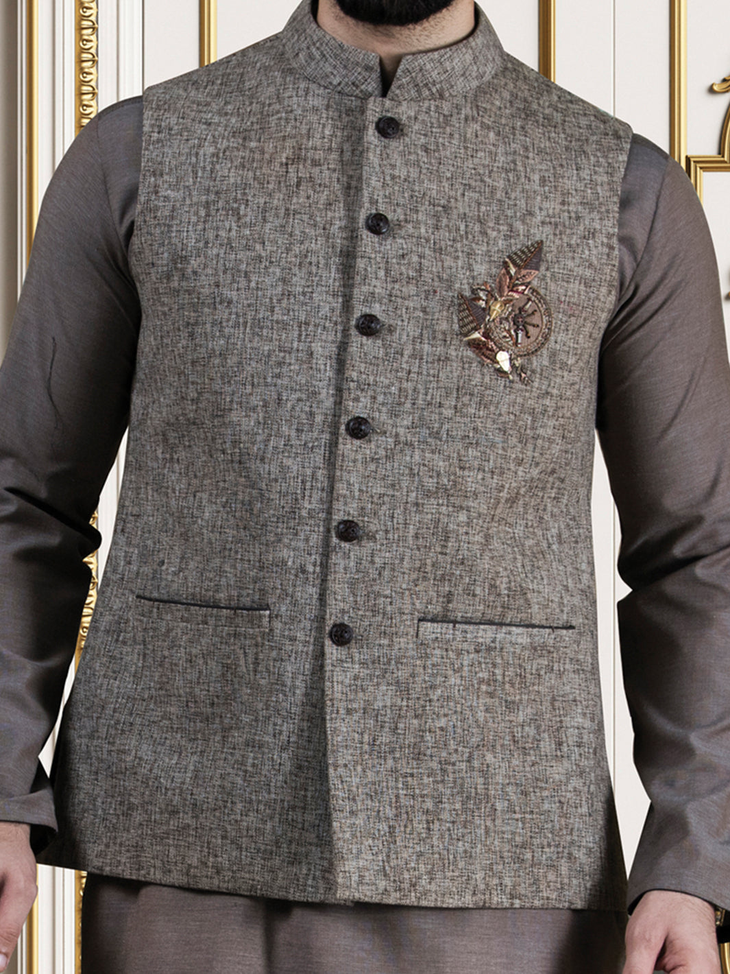 Brown Jute Waistcoat - WC-228