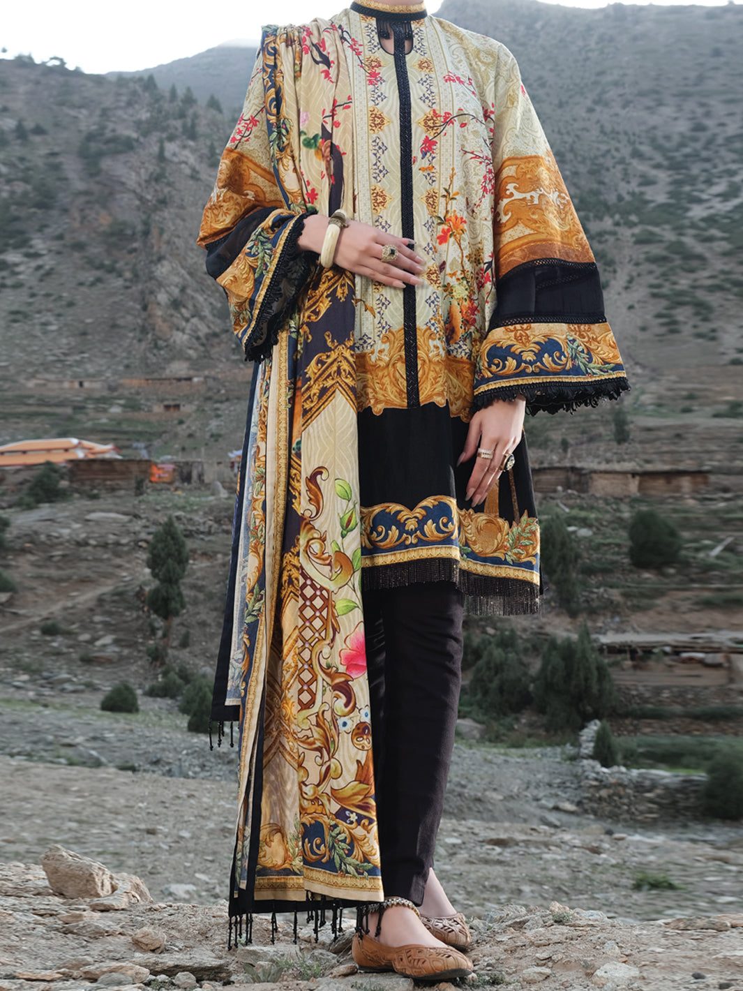 Beige Cambric 2 Piece Unstitched - AWP-232